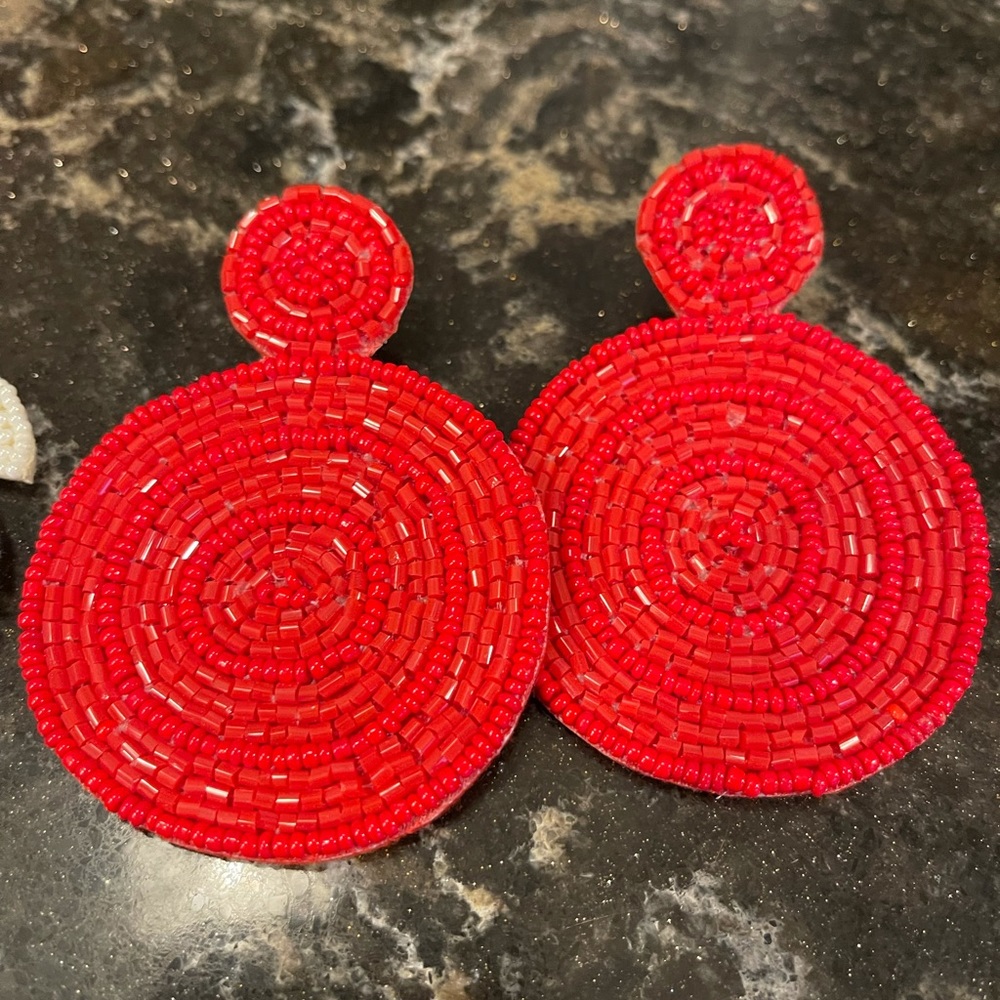 Red post Earrings